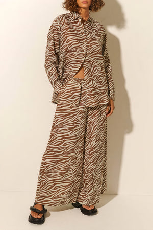 Ensemble Femme Zébré Bohème - Chemise Boutonnée & Pantalon Large-Sets-Marais Paris-Imprimé ZèBre-S-Marais Paris