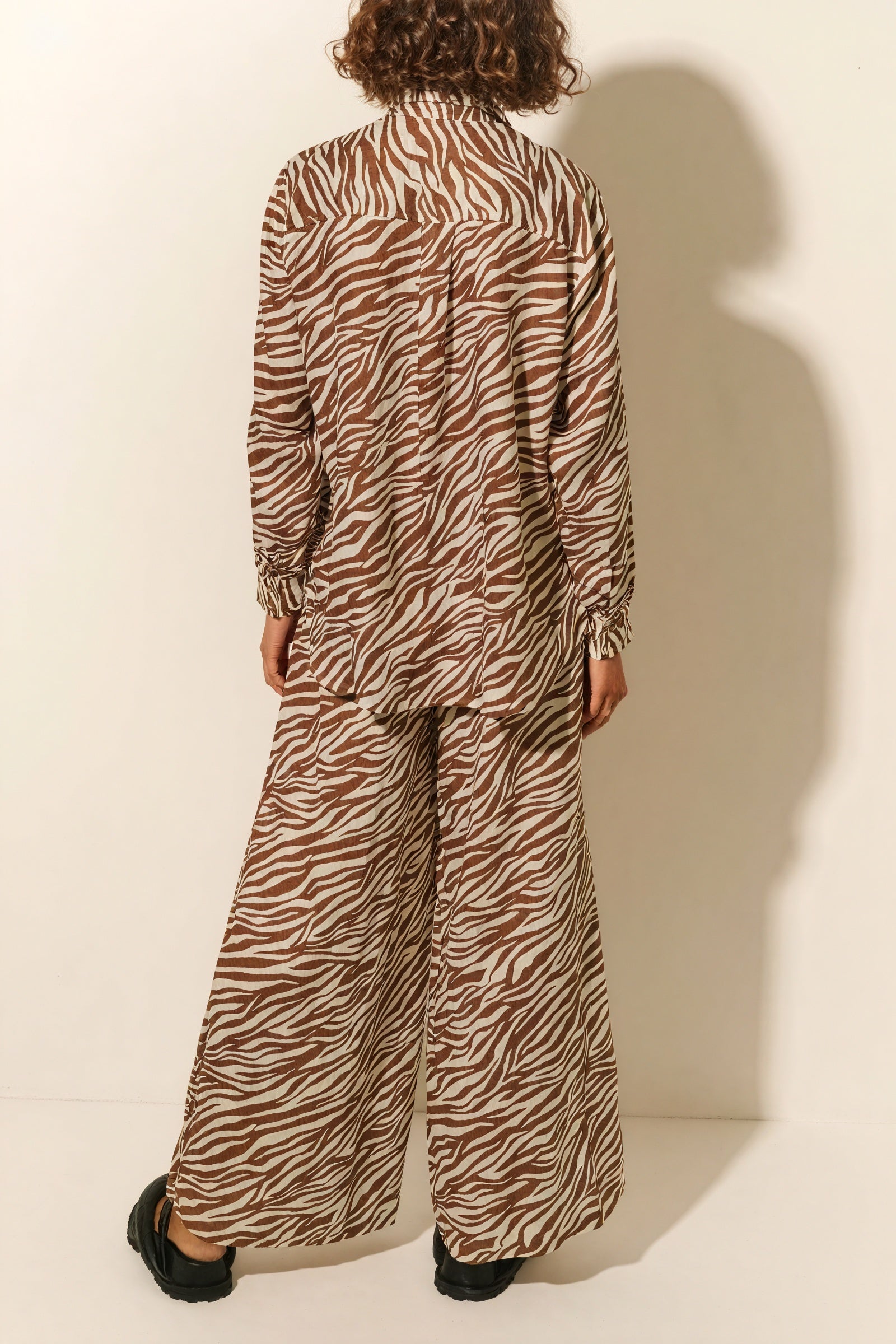 Ensemble Femme Zébré Bohème - Chemise Boutonnée & Pantalon Large-Sets-Marais Paris-Marais Paris