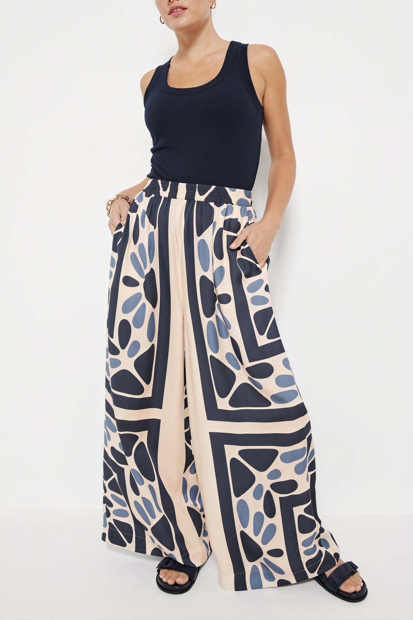 Chemise Boutonnée Femme - Manches Courtes, Motif Abstrait-Sets-Marais Paris-Marais Paris