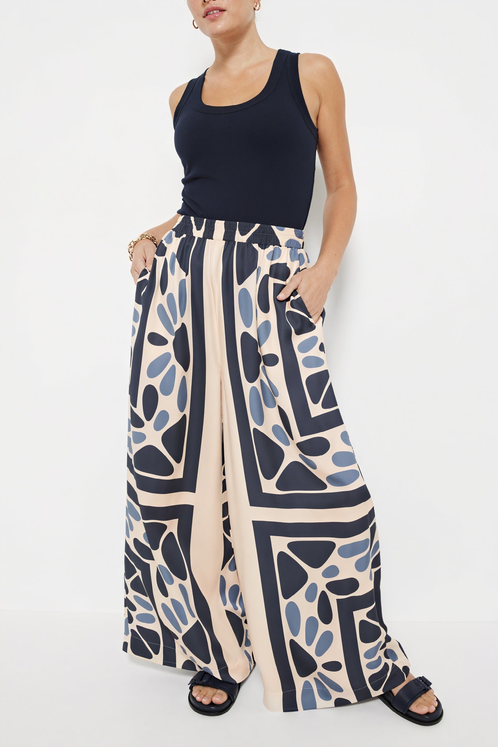 Chemise Boutonnée Femme - Manches Courtes, Motif Abstrait-Sets-Marais Paris-Marais Paris