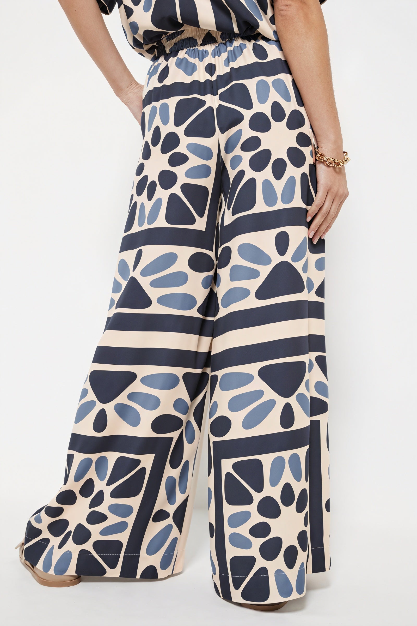 Chemise Boutonnée Femme - Manches Courtes, Motif Abstrait-Sets-Marais Paris-Marais Paris