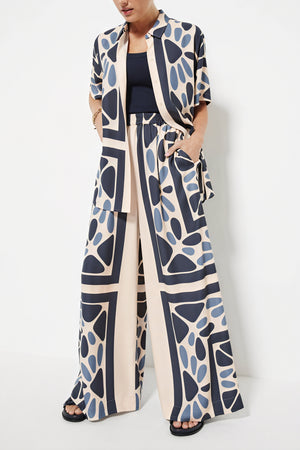 Chemise Boutonnée Femme - Manches Courtes, Motif Abstrait-Sets-Marais Paris-Marais Paris