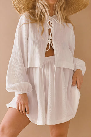 Ensemble Femme Bohème Chic - Haut Manches Longues & Shorts Taille Haute-Sets-Marais Paris-Marais Paris