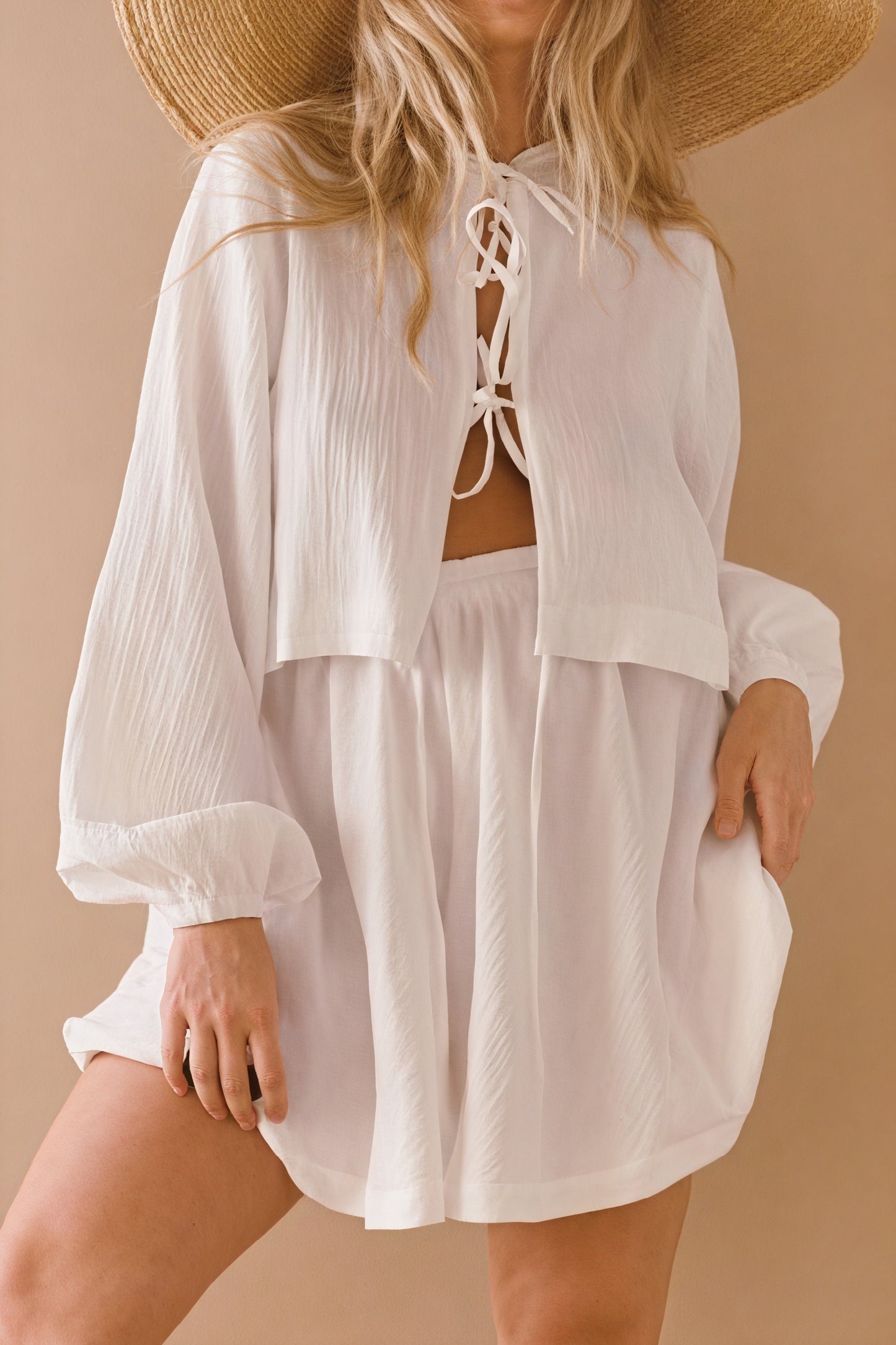 Ensemble Femme Bohème Chic - Haut Manches Longues & Shorts Taille Haute-Sets-Marais Paris-Marais Paris