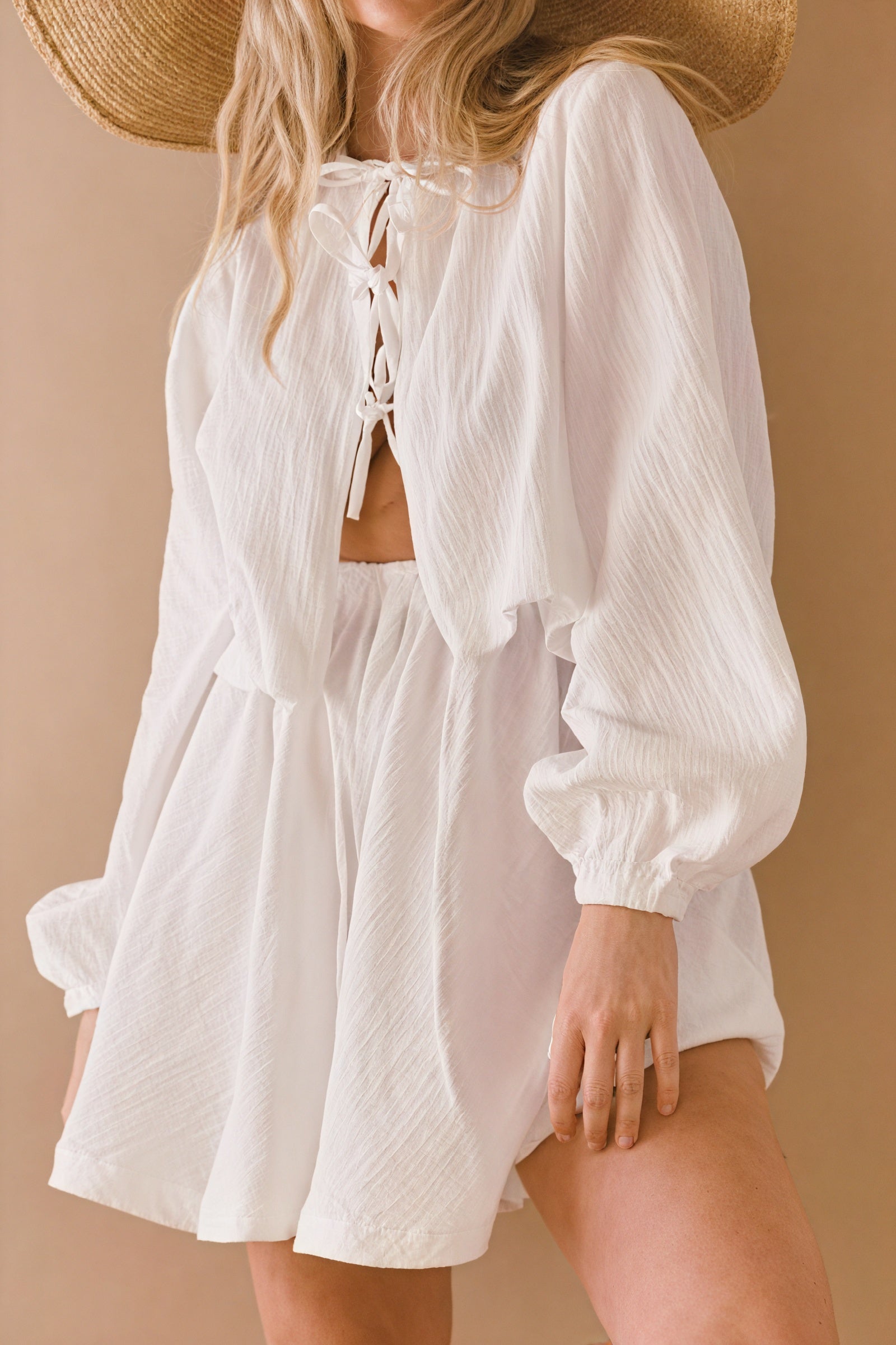 Ensemble Femme Bohème Chic - Haut Manches Longues & Shorts Taille Haute-Sets-Marais Paris-Marais Paris