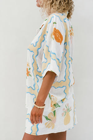 Ensemble de Nuit Femme - Haut Boutonné, Short Floral-Sets-Marais Paris-Marais Paris