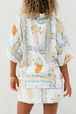 Ensemble de Nuit Femme - Haut Boutonné, Short Floral-Sets-Marais Paris-Marais Paris