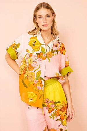 Ensemble Deux Pièces Femme – Imprimé Floral Bohème, Pantalon Large-Sets-Marais Paris-Marais Paris