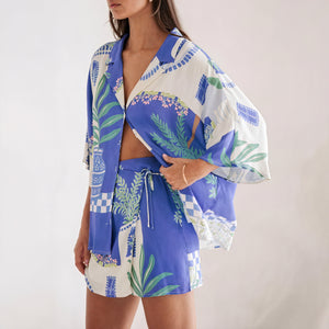 Top et Jupe Ensemble Imprimé Botanique - Marais Paris-Sets-Marais Paris-Marais Paris