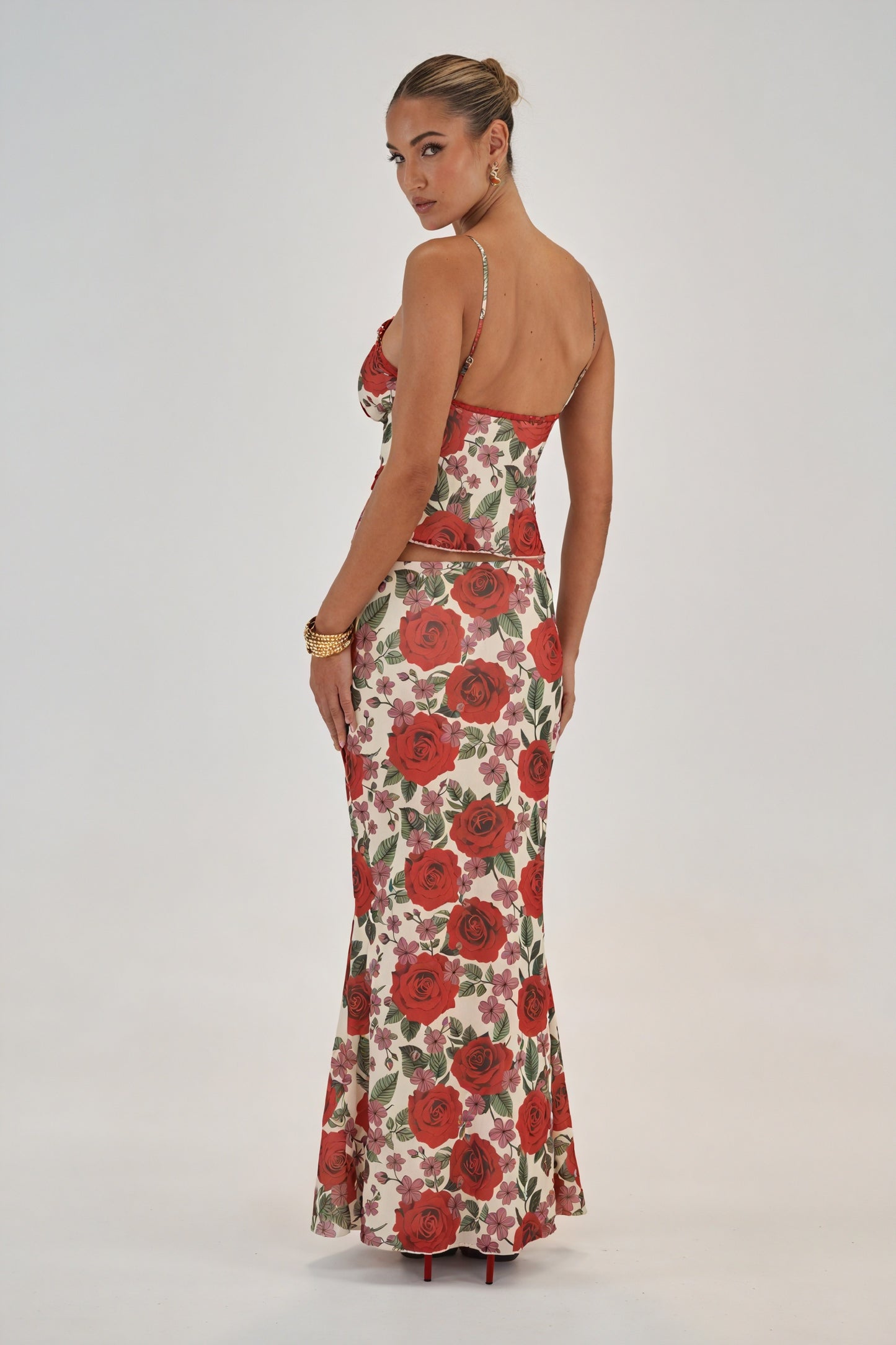 Ensemble Deux Pièces Fleuri - Camisole & Jupe Maxi Romantique-Sets-Marais Paris-Marais Paris