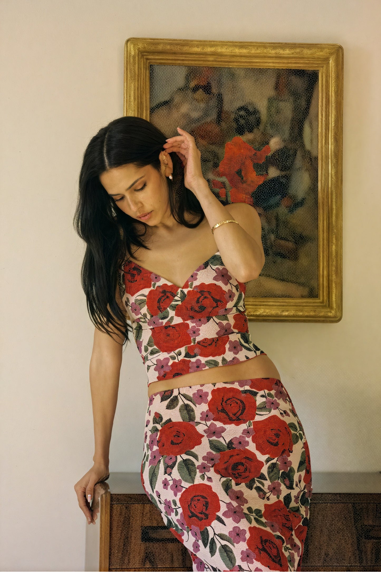 Ensemble Deux Pièces Fleuri - Camisole & Jupe Maxi Romantique-Sets-Marais Paris-Marais Paris