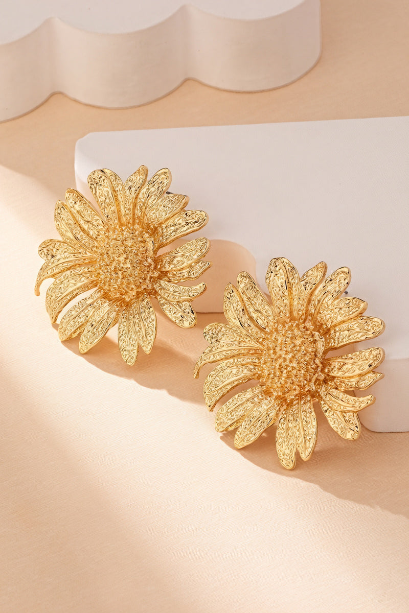 Boucles d'oreilles marguerite texturées - Bijoux de déclaration-Earrings-Marais Paris-Marais Paris