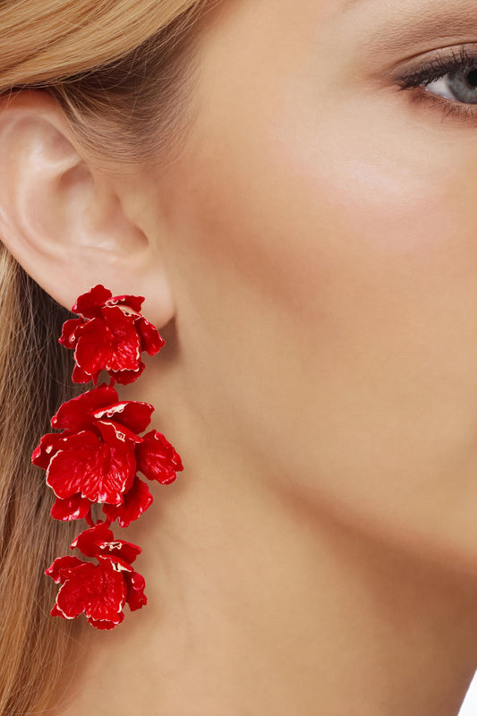 Boucles d'oreilles florales pendantes - Design artistique et élégant-Earrings-Marais Paris-Marais Paris