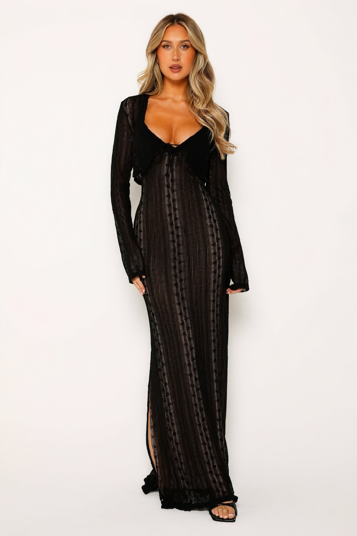Robe Maxi Bohème Chic avec Boléro Assorti - Élégante et Aérée-Sets-Marais Paris-Marais Paris