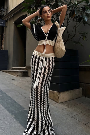 Ensemble Deux Pièces Crochet Chic - Top Court et Jupe Longue-Sets-Marais Paris-Marais Paris