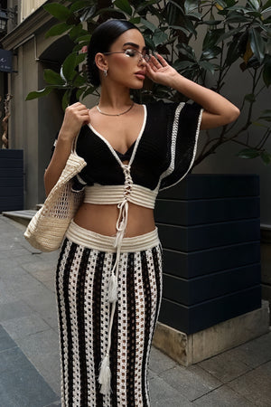 Ensemble Deux Pièces Crochet Chic - Top Court et Jupe Longue-Sets-Marais Paris-Marais Paris