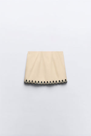 Haut Halter Brodé & Mini Jupe - Ensemble Bohème Chic-Sets-Marais Paris-Marais Paris