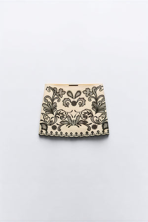 Haut Halter Brodé & Mini Jupe - Ensemble Bohème Chic-Sets-Marais Paris-Marais Paris