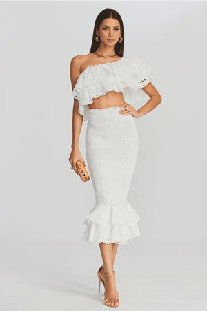 Top et Jupe Femme Bohème Chic - Ensemble d'Été Élégant-Sets-Marais Paris-Blanc-S-Marais Paris