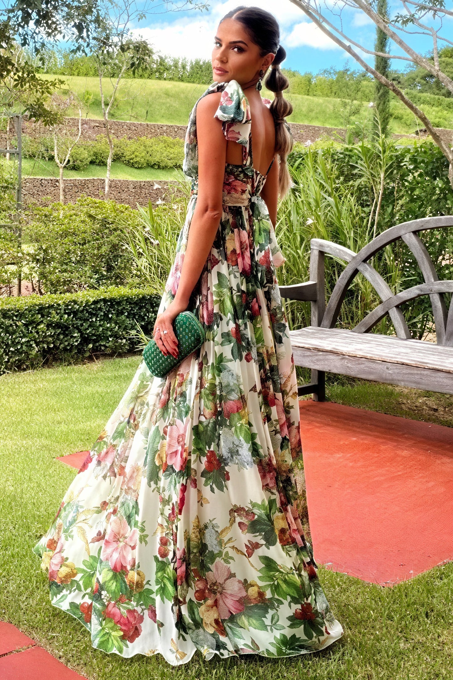 Robe Longue Florale - Nœuds Épaules, Coupe Fluide, Imprimé Vibrant-Dresses-Marais Paris-Marais Paris