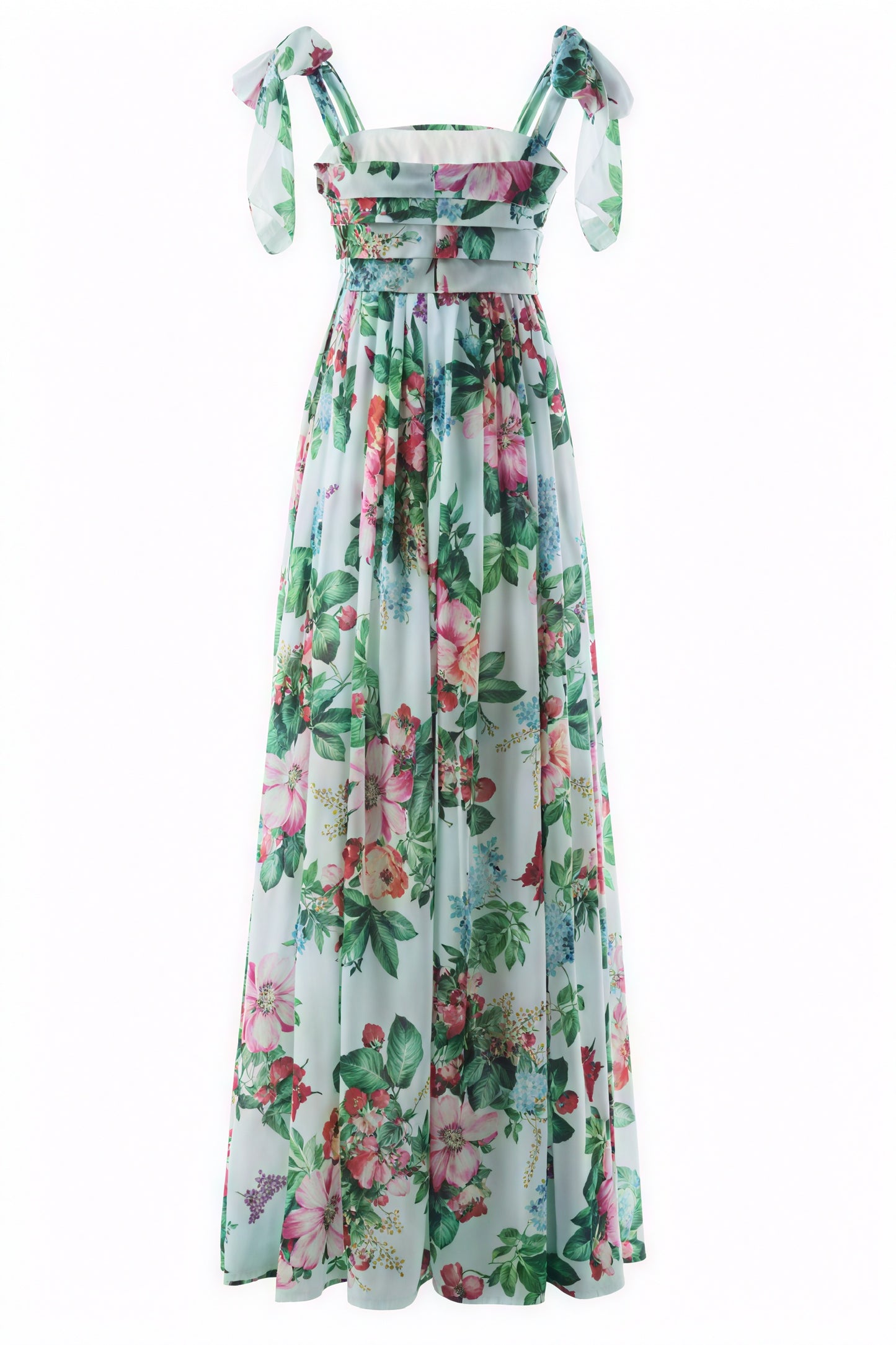 Robe Longue Florale - Nœuds Épaules, Coupe Fluide, Imprimé Vibrant-Dresses-Marais Paris-Marais Paris