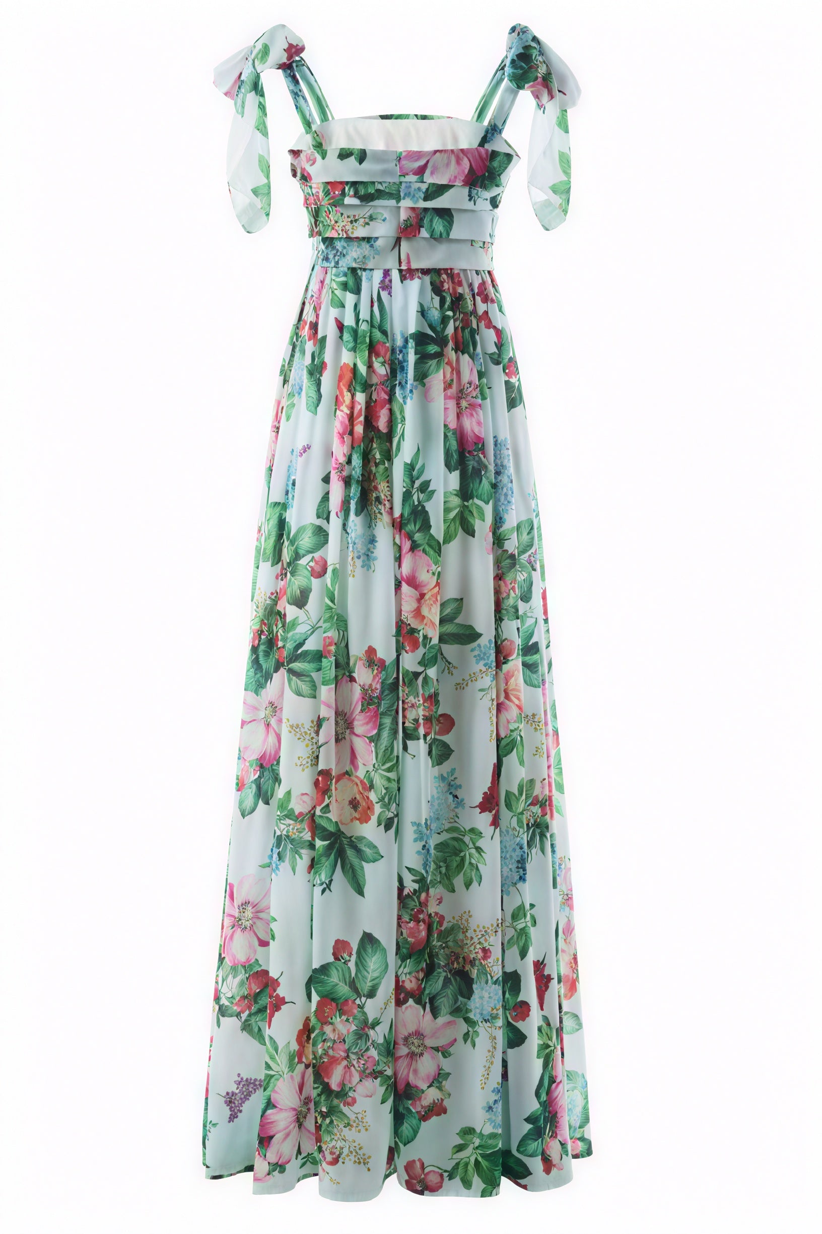 Robe Longue Florale - Nœuds Épaules, Coupe Fluide, Imprimé Vibrant-Dresses-Marais Paris-Marais Paris