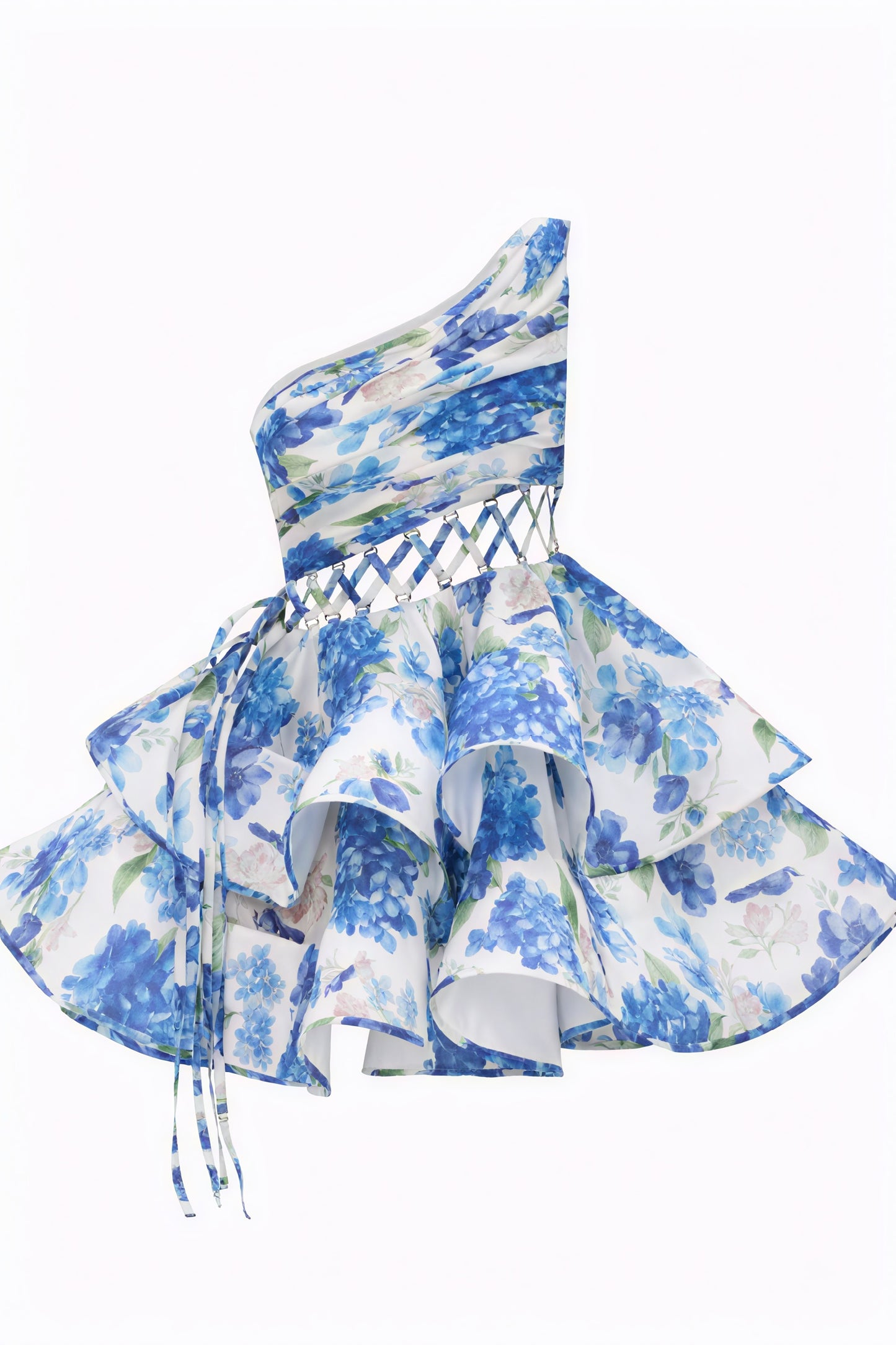 Robe Mini Épaule Nue Imprimée - Coupe Ajustée, Jupe Volantée-Dresses-Marais Paris-Marais Paris