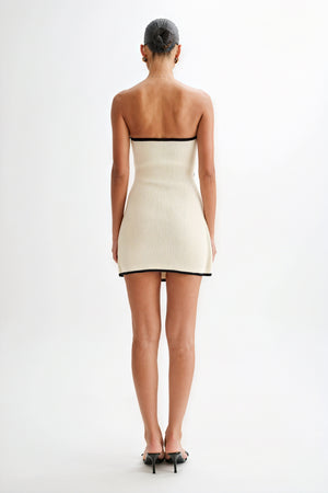 Robe Mini Côtelée Ceinture Noire - Marais Paris-Dresses-Marais Paris-Marais Paris