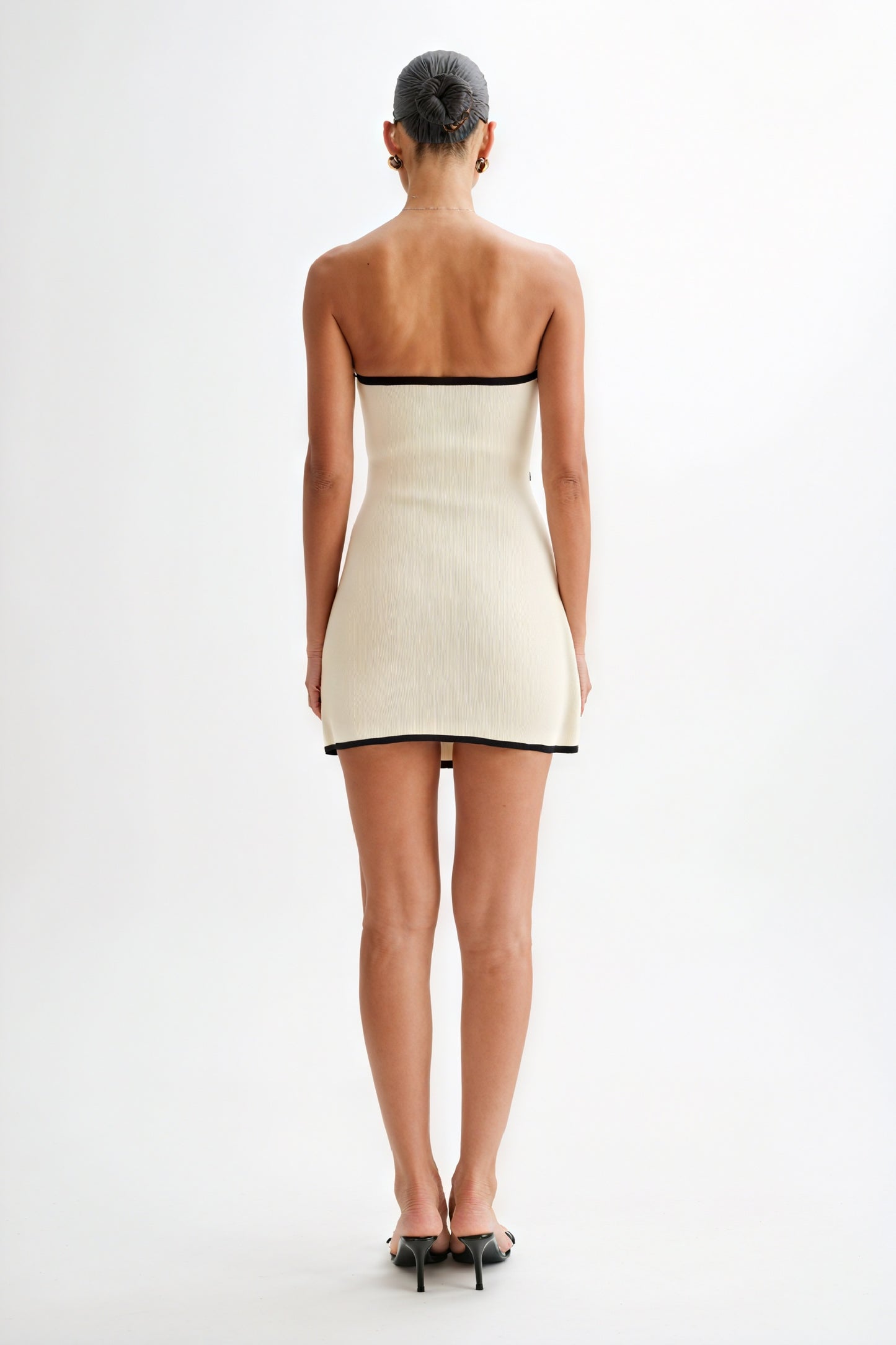 Robe Mini Côtelée Ceinture Noire - Marais Paris-Dresses-Marais Paris-Marais Paris