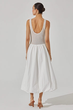 Robe Midi Femme – Corsage Texturé, Jupe Fluide, Silhouette Élégante-Dresses-Marais Paris-Marais Paris