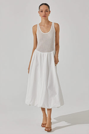 Robe Midi Femme – Corsage Texturé, Jupe Fluide, Silhouette Élégante-Dresses-Marais Paris-Marais Paris
