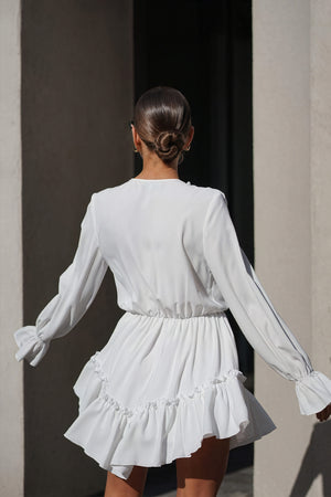 Robe Volants Romantique - Manches Longues, Mini-Dresses-Marais Paris-Marais Paris
