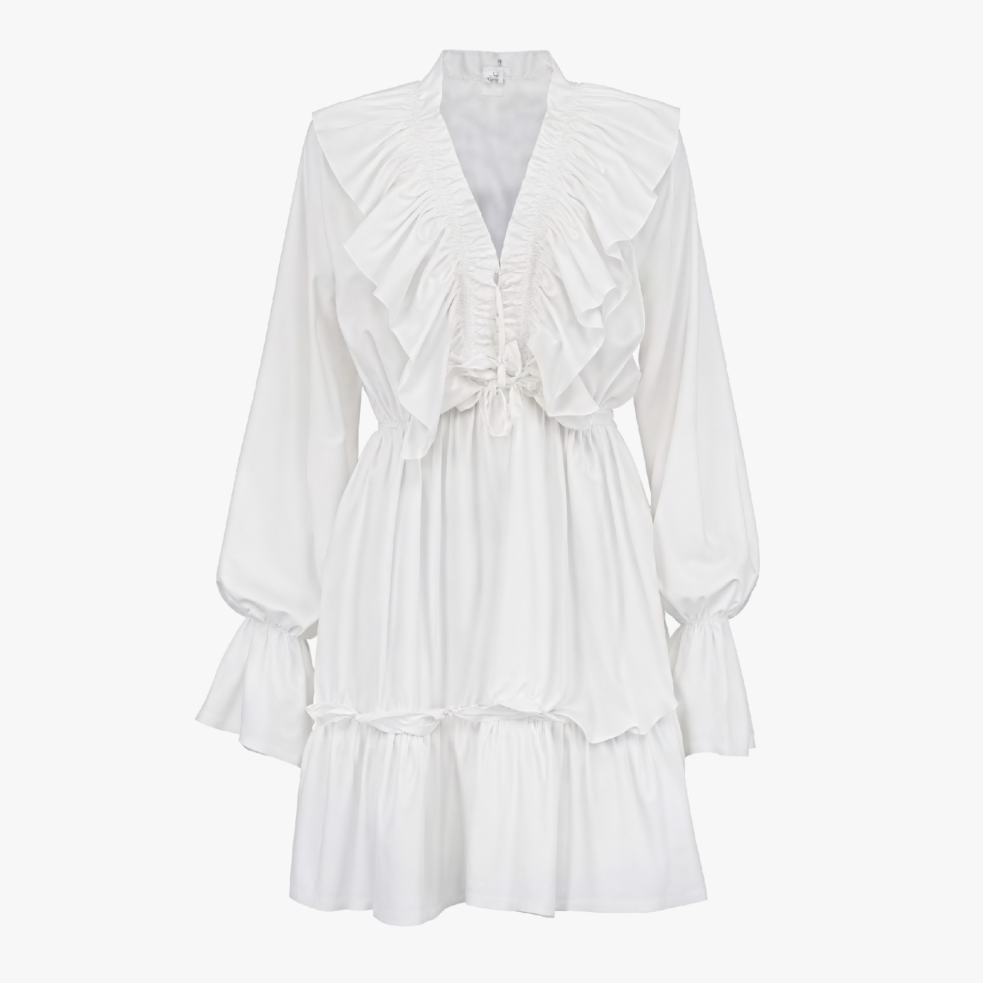 Robe Volants Romantique - Manches Longues, Mini-Dresses-Marais Paris-Marais Paris