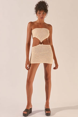 Ensemble Deux Pièces Crochet Femme - Bandeau, Jupe Taille Haute-Dresses-Marais Paris-Marais Paris