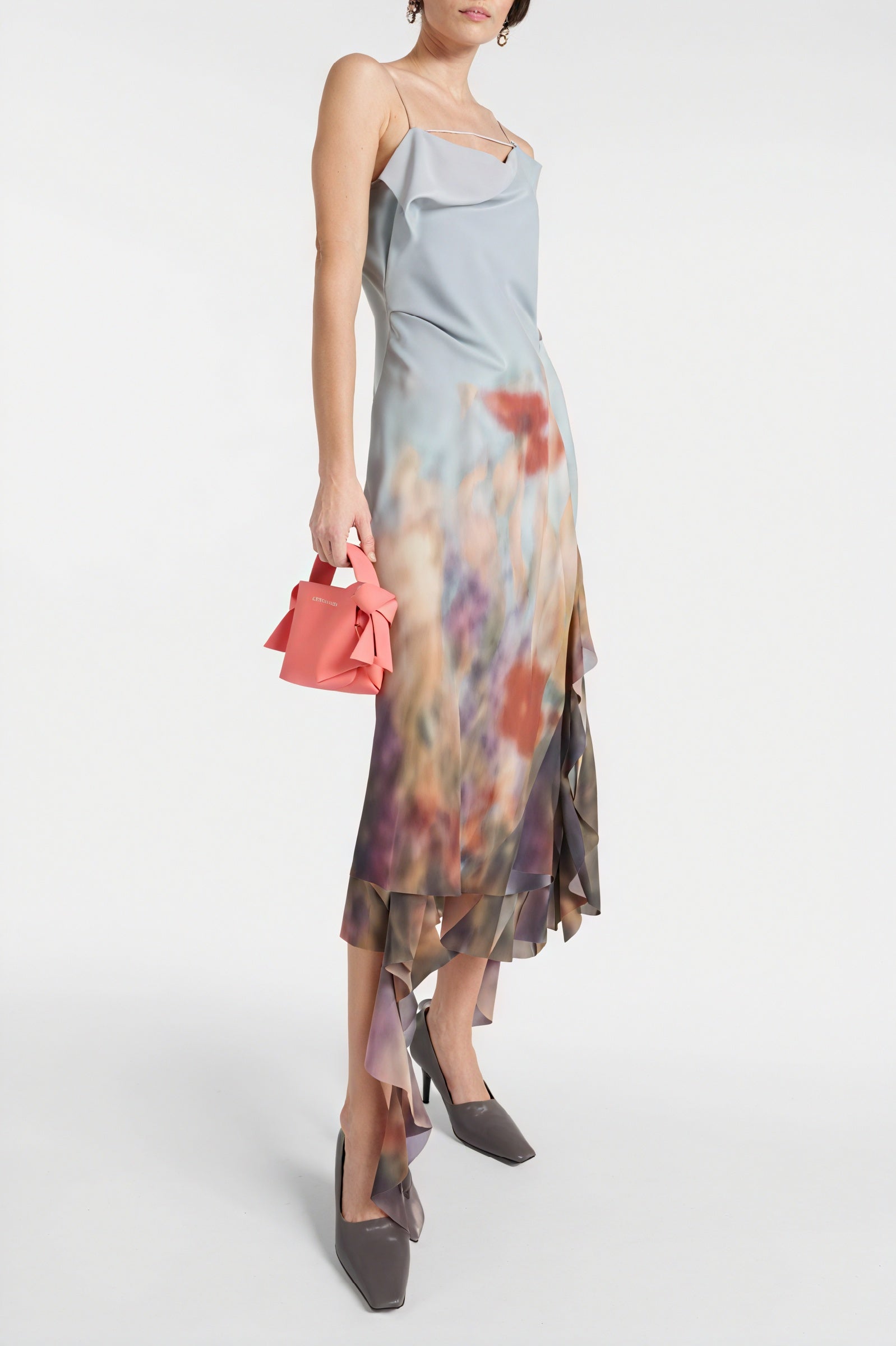 Robe Midi Asymétrique Imprimé Floral - Élégante Soirée-Dresses-Marais Paris-Marais Paris