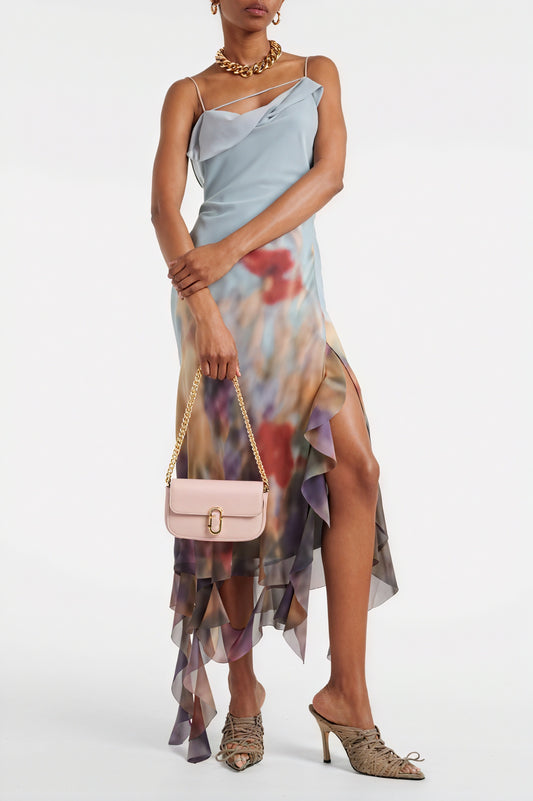 Robe Midi Asymétrique Imprimé Floral - Élégante Soirée-Dresses-Marais Paris-Multicolore-S-Marais Paris