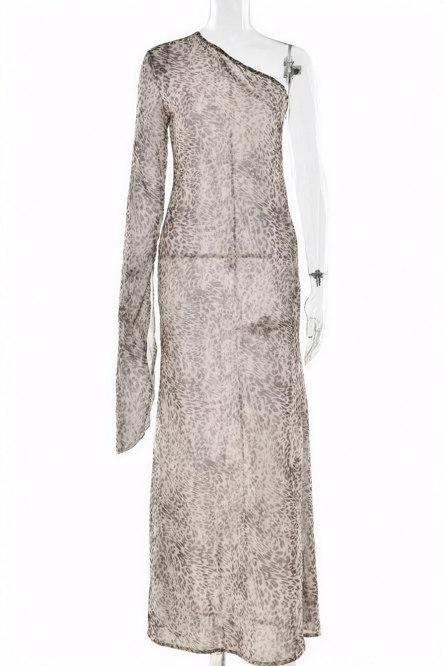 Robe Bohème à Épaule Dénudée Imprimé Animal-Maxi Dresses-Marais Paris-Marais Paris