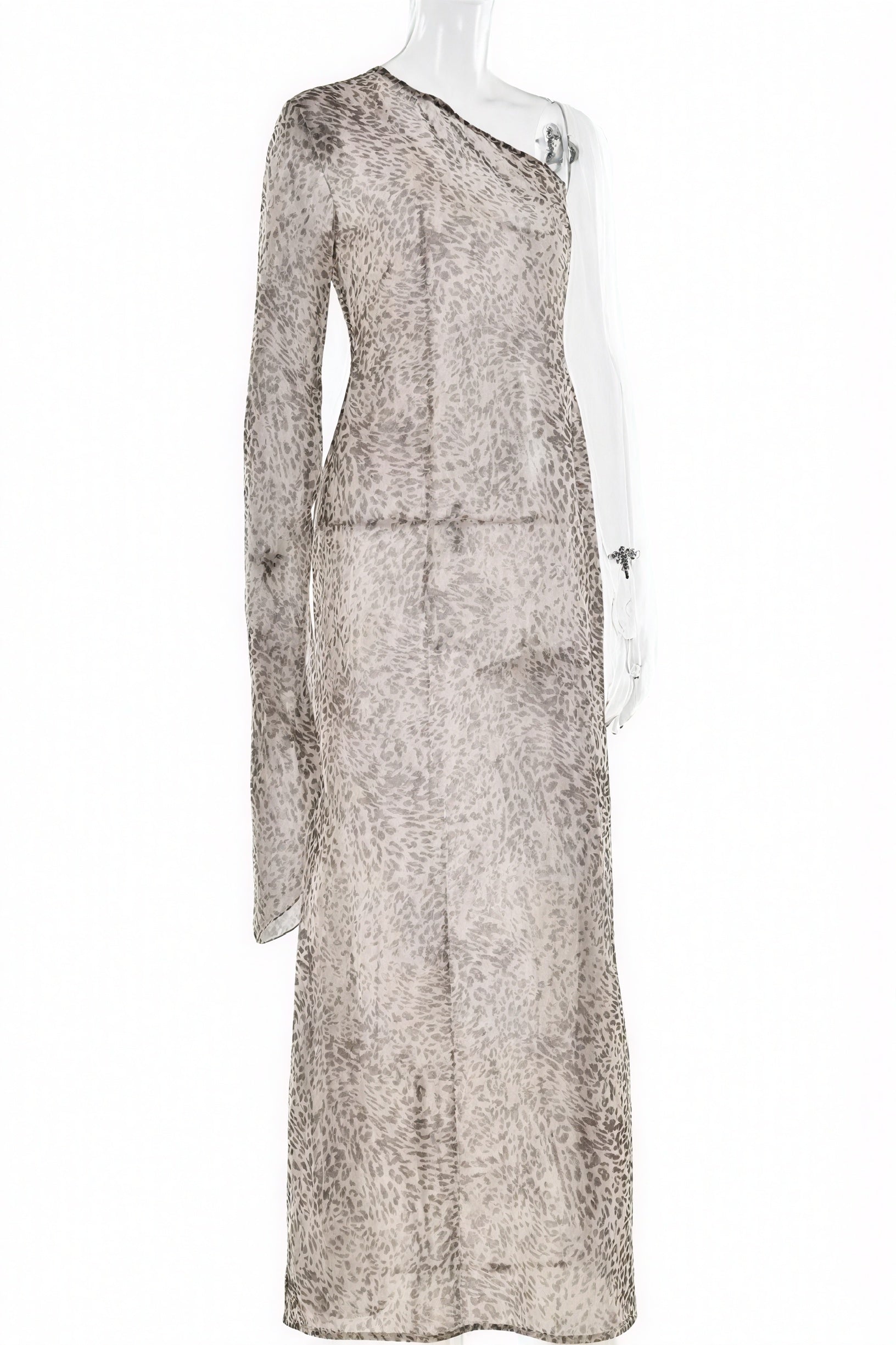 Robe Bohème à Épaule Dénudée Imprimé Animal-Maxi Dresses-Marais Paris-Marais Paris