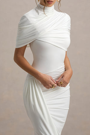 Robe Drapée Asymétrique – Élégante, Moderne, Soirée-Midi Dresses-Marais Paris-Marais Paris