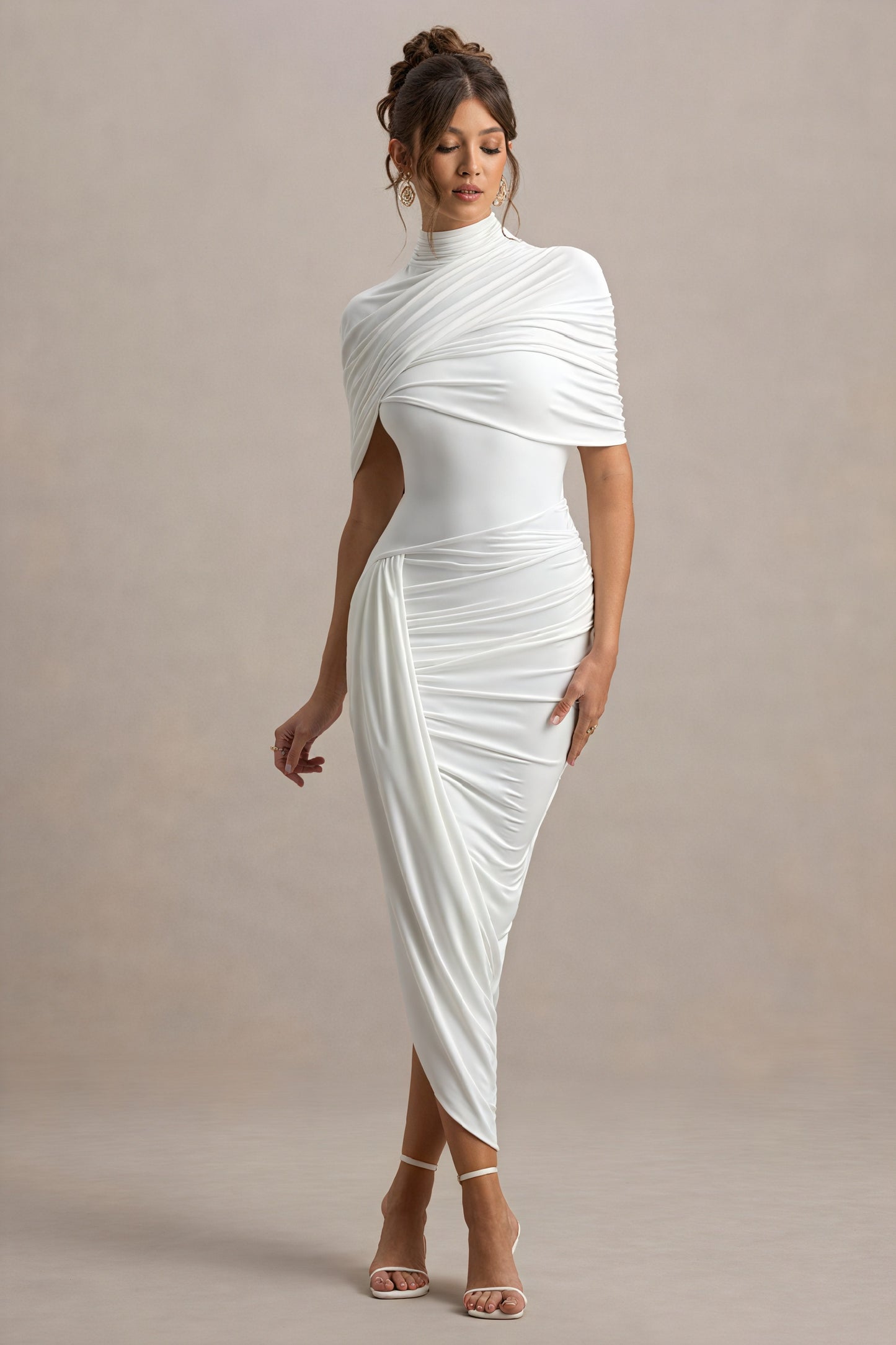 Robe Drapée Asymétrique – Élégante, Moderne, Soirée-Midi Dresses-Marais Paris-Marais Paris