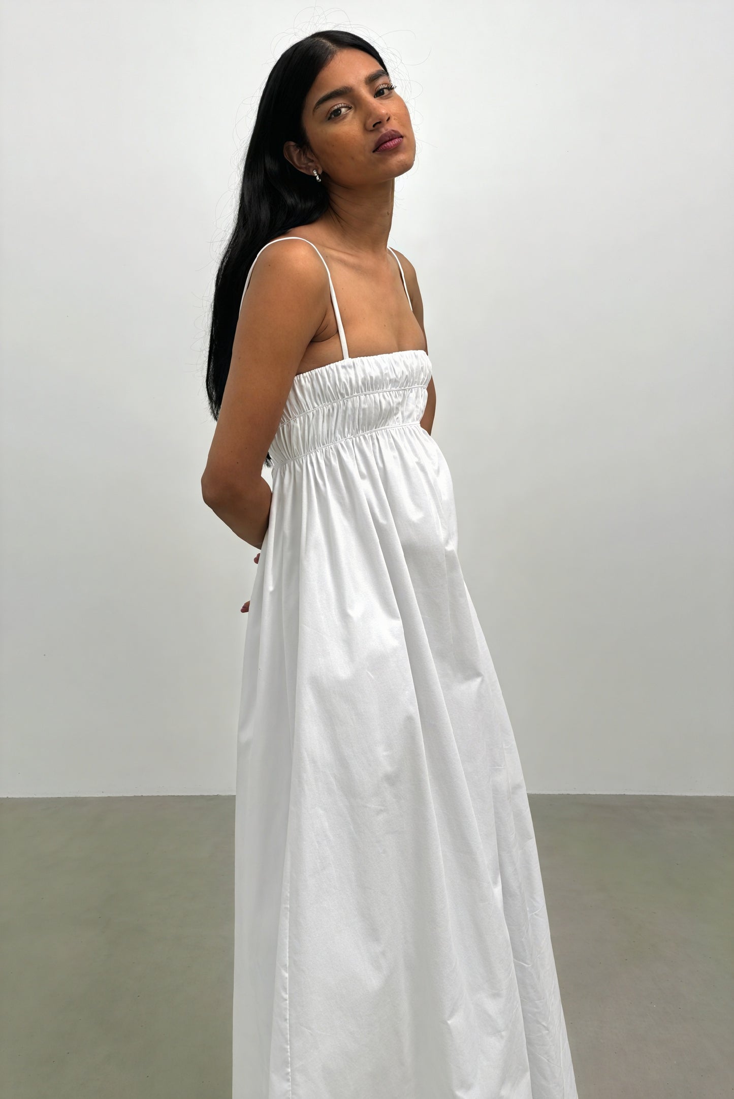 Robe Maxi à Bretelles - Encolure Carrée, Poches Latérales-Maxi Dresses-Marais Paris-Marais Paris