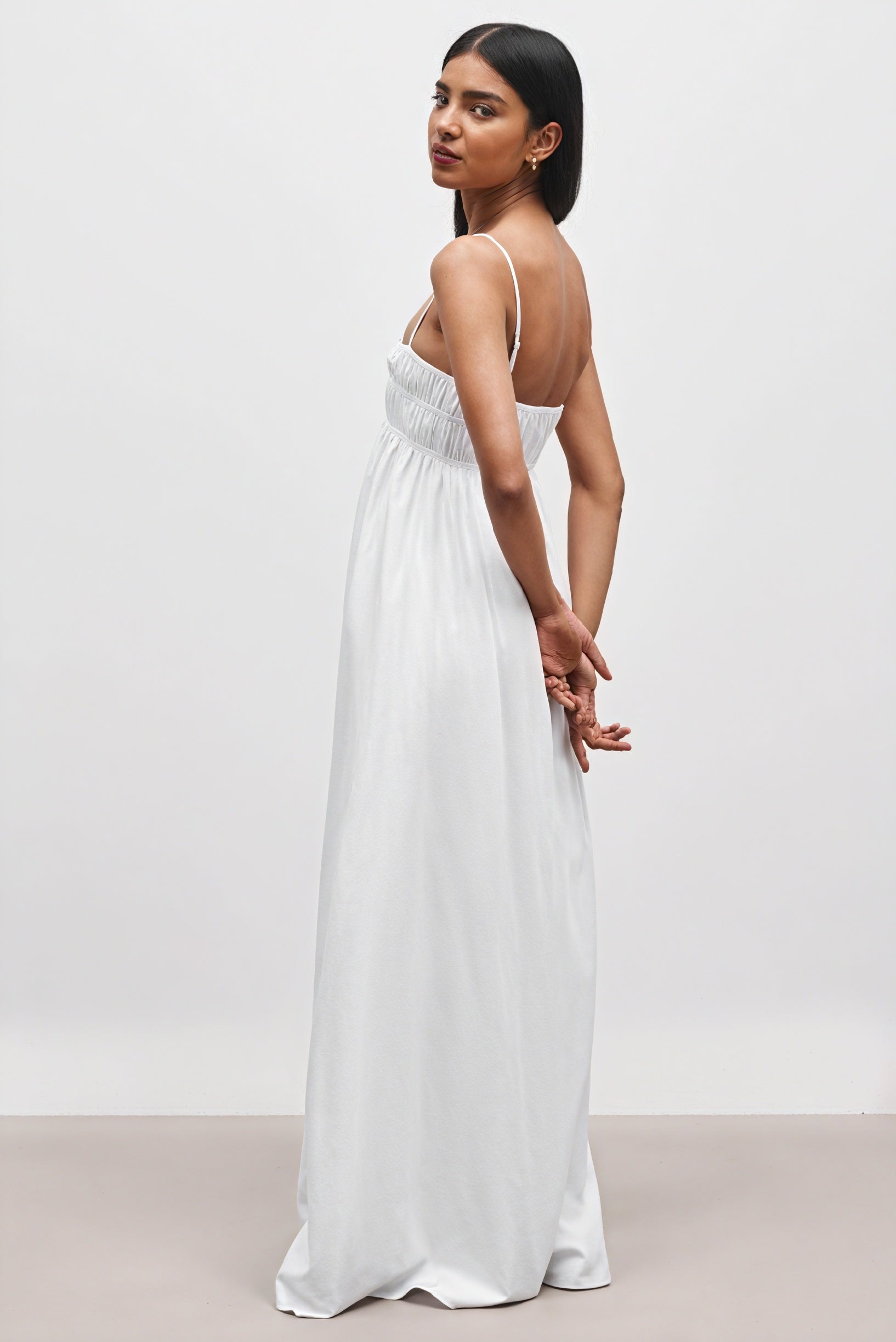 Robe Maxi à Bretelles - Encolure Carrée, Poches Latérales-Maxi Dresses-Marais Paris-Marais Paris