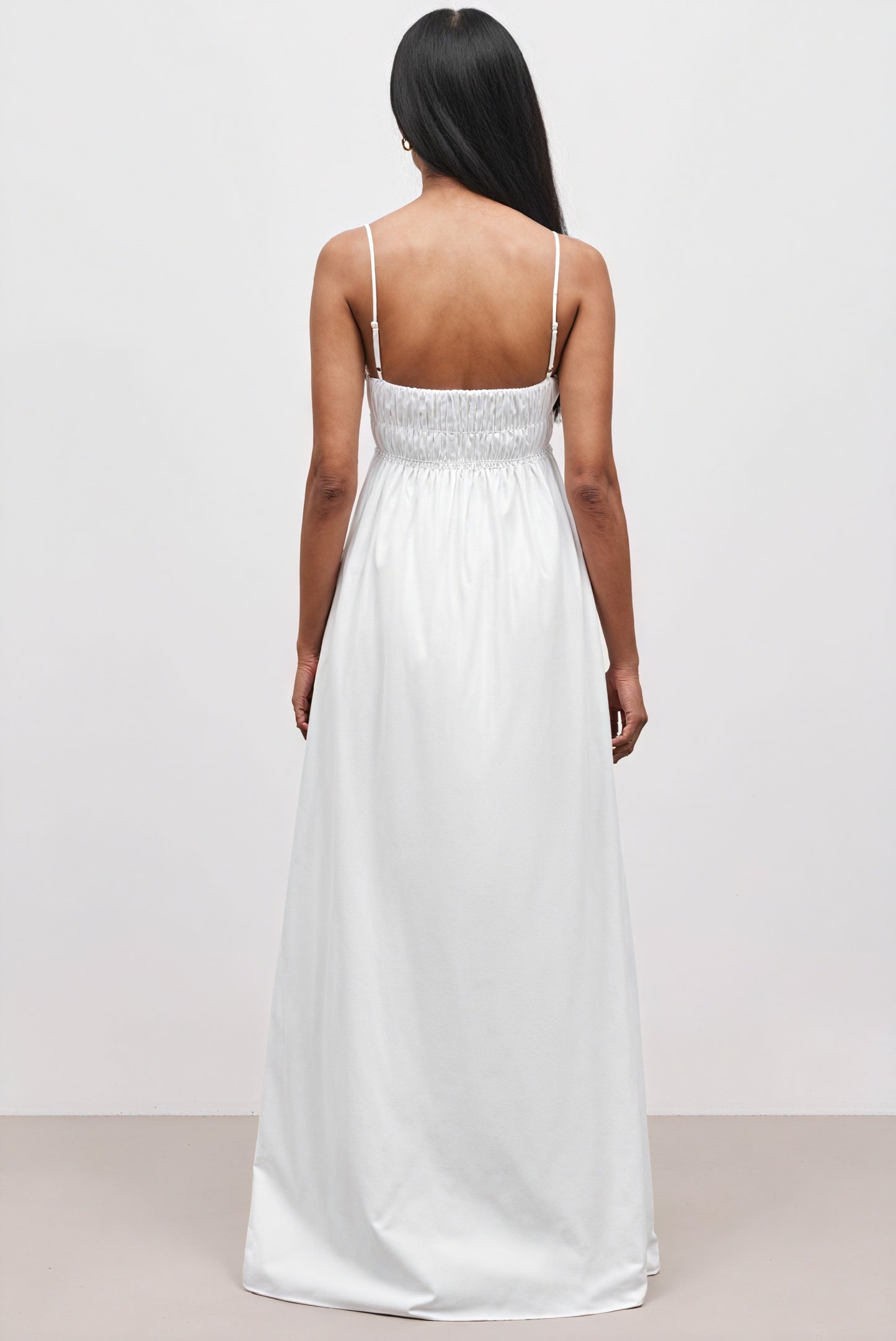 Robe Maxi à Bretelles - Encolure Carrée, Poches Latérales-Maxi Dresses-Marais Paris-Marais Paris