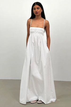 Robe Maxi à Bretelles - Encolure Carrée, Poches Latérales-Maxi Dresses-Marais Paris-Marais Paris