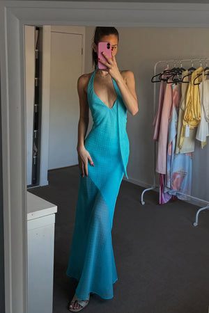 Robe Longue Femme - Halter, Dos Nu, Coupe Fluide-Maxi Dresses-Marais Paris-Marais Paris