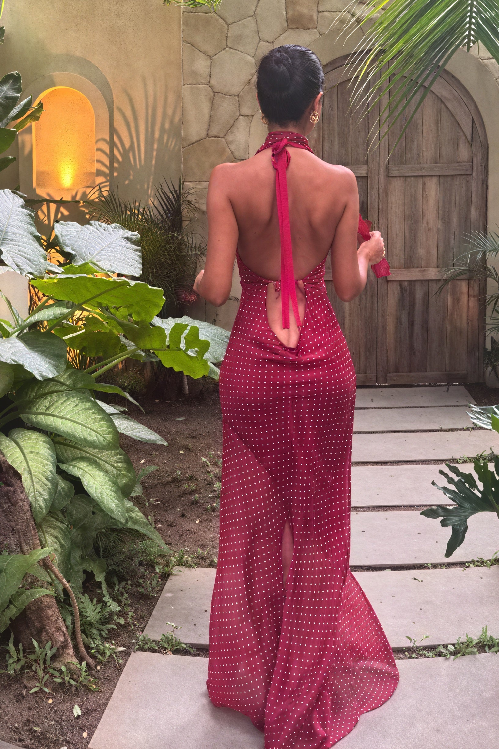 Robe Longue Femme - Halter, Dos Nu, Coupe Fluide-Maxi Dresses-Marais Paris-Marais Paris