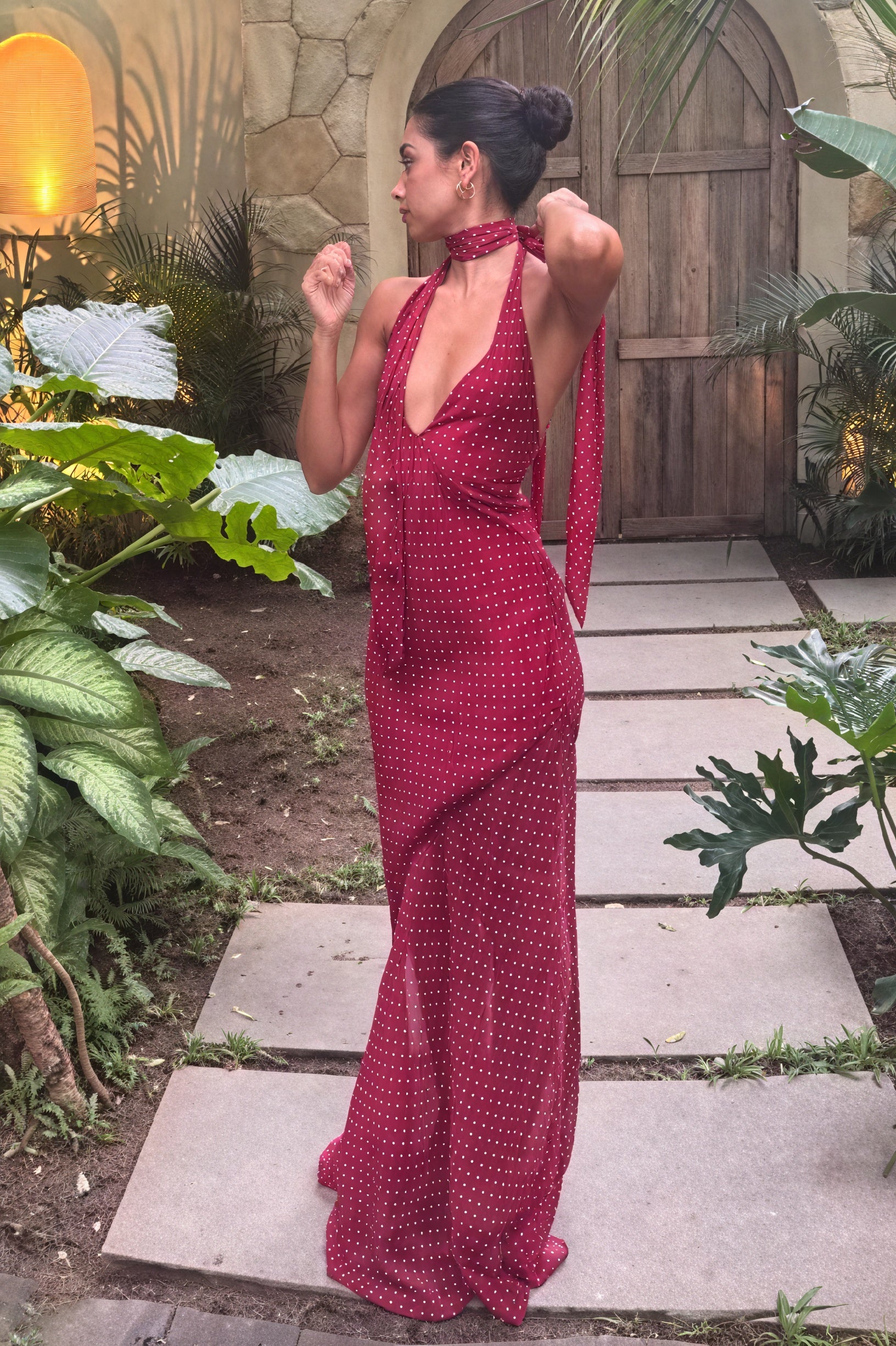 Robe Longue Femme - Halter, Dos Nu, Coupe Fluide-Maxi Dresses-Marais Paris-Marais Paris
