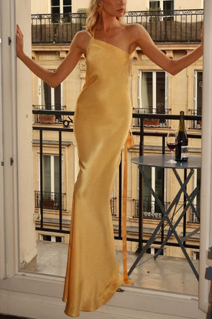 Robe Longue Épaule Nue, Coupe Fluide, Soirée Élégante-Maxi Dresses-Marais Paris-Marais Paris