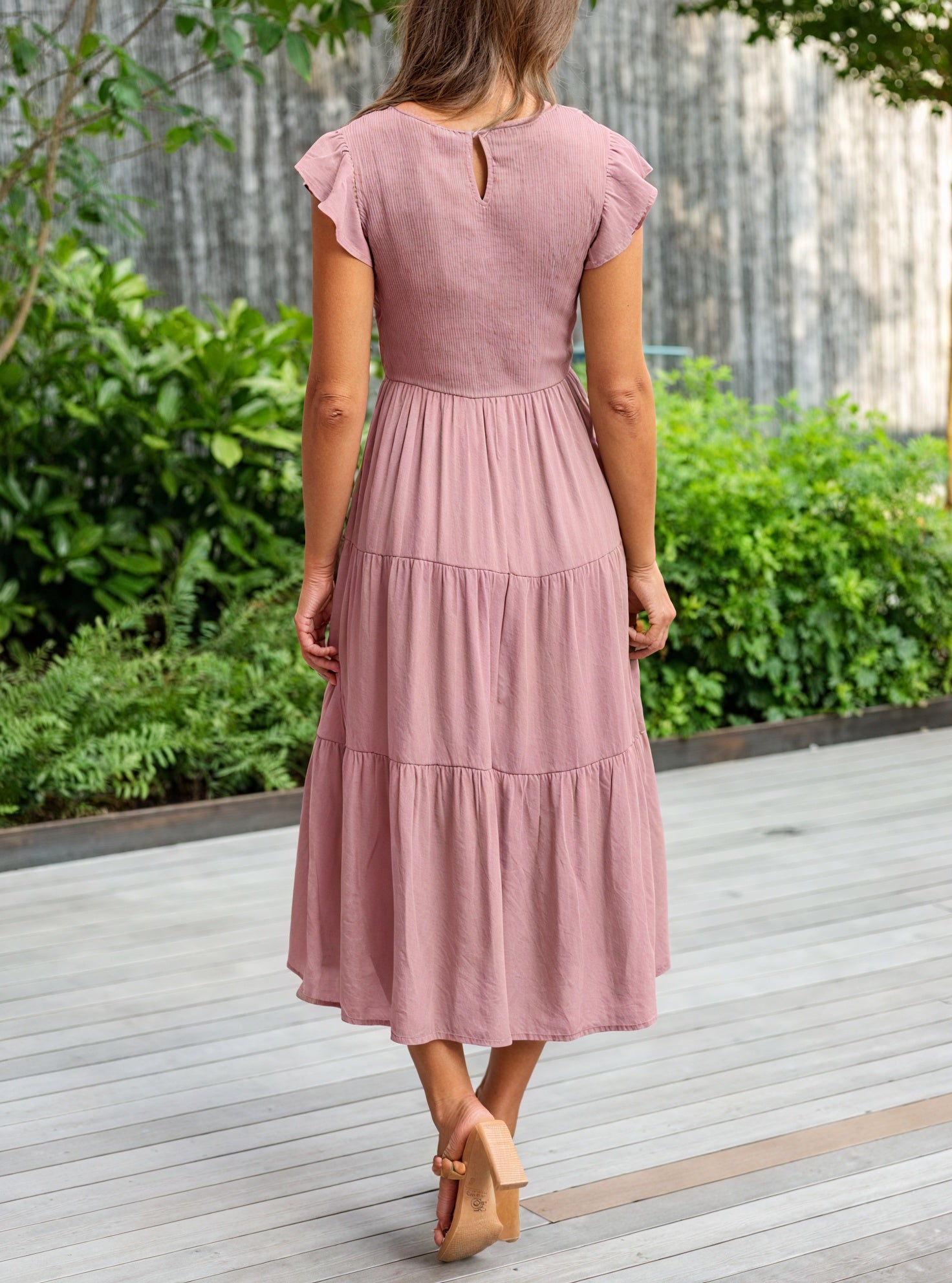 Robe Fluide Femme Jupe Étagée Manches Volantées Col Rond Confortable Été Décontracté-81634-705bb2d7-229a-42a9-8f86-a547f807efc4