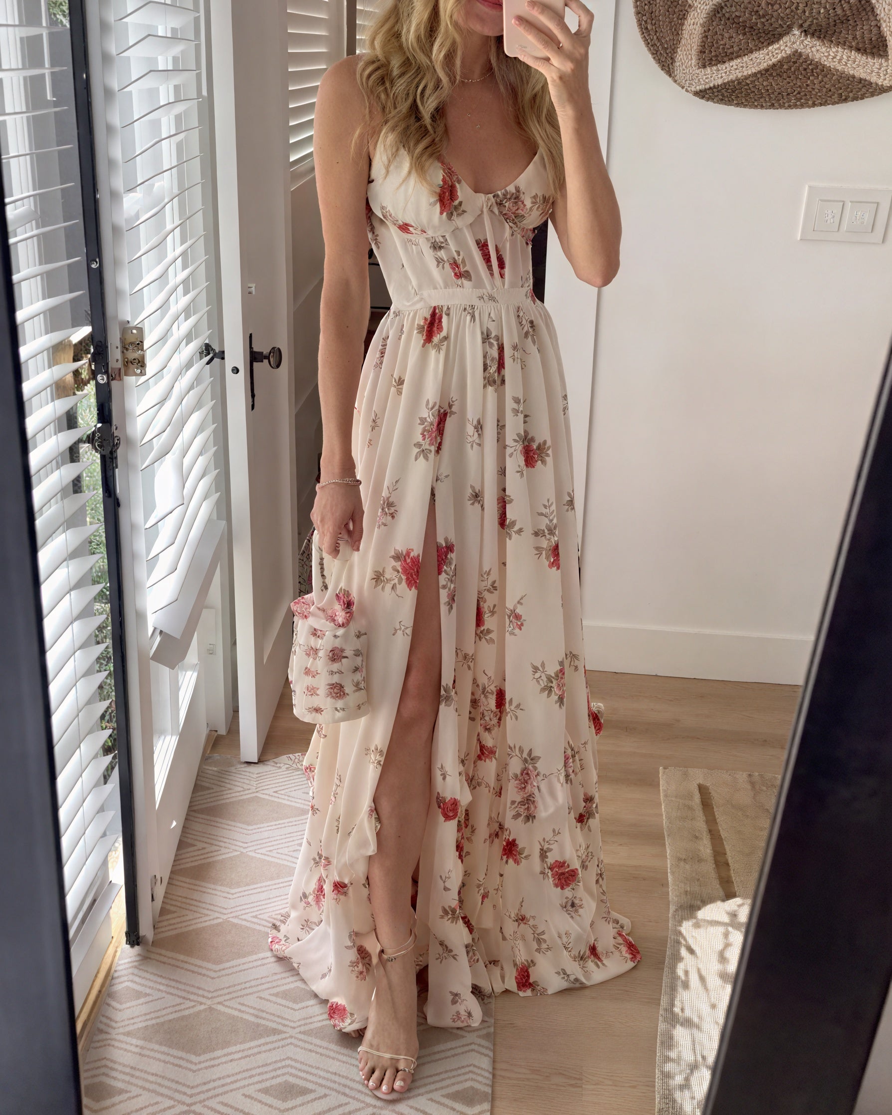 Robe Maxi Fleurie Femme Bretelles Fines Fente Haute Fluide Élégance Estivale Romantique-81660-c2776744-db3d-4636-a910-f75376f73795